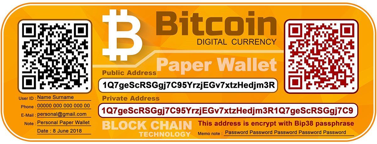 کیف پول‌ کاغذی بیت کوین / Bitcoin Paper Wallet