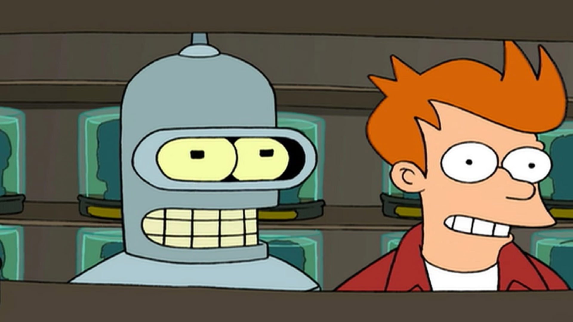 بندر و فیلیپ جی فرای در انیمیشن سریالی Futurama