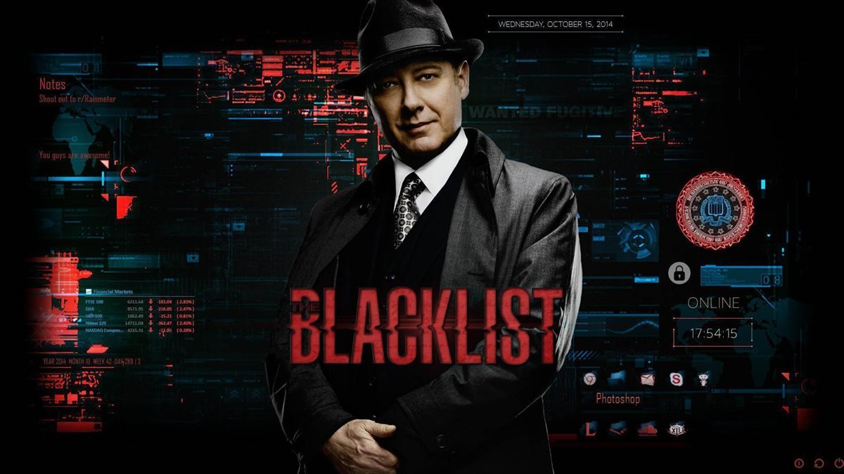 جیمز اسپایدر بازیگر اصلی سریال the blacklist و جزییات کامپیوتری روی تصویر 