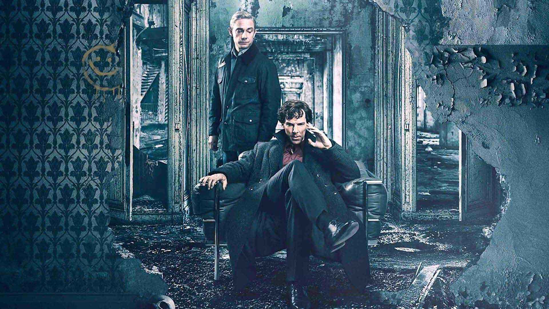 بندیکت کامبربچ و فریمن در سریال شرلوک