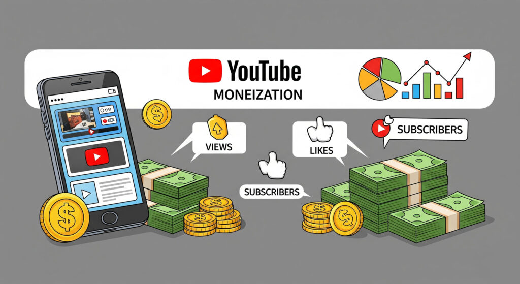 درآمدزایی یوتیوب