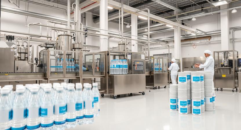 آب معدنی | فاضلاب راه اندازی کارخانه تولید و بسته بندی آب معدنی