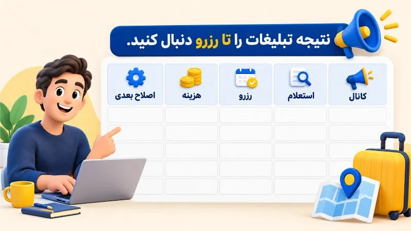 نتیجه تبلیغات را تا رزرو دنبال کنید